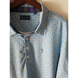 WILLIAM MURRAY Polo‎ Golf Short Sleeve Collar Shirt All Over Print Men's Size XL
